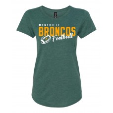Montville Broncos Football *GLITTER* Softstyle® Women’s Triblend T-Shirt